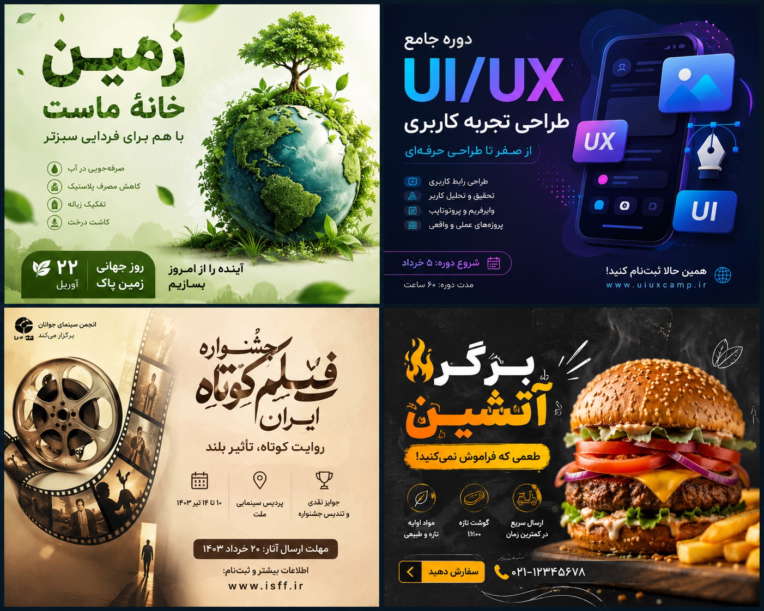 بهترین نمونه کارهای طراحی پوستر تبلیغاتی