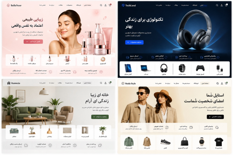 بهترین نمونه کارهای طراحی وبسایت فروشگاهی