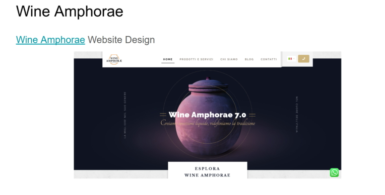 طراحی وبسایت https://www.wineamphorae.it/