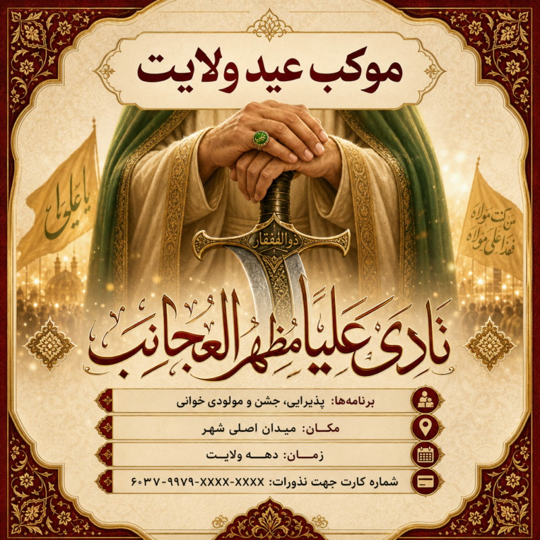 طراحی پوستر مذهبی متناسب با توضیحات درخواستی شما