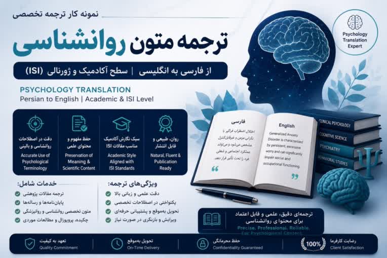 ترجمه متن روانشناسی به انگلیسی academic level