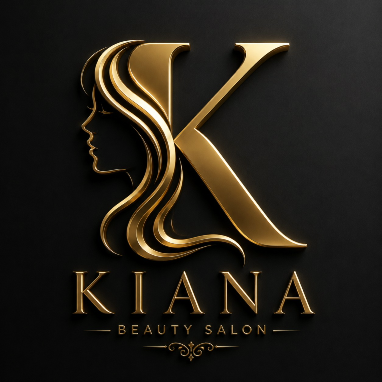 طراحی لوگو سالن زیبایی Kiana  لوگوی مینیمال و لوکس با ترکیب تایپ