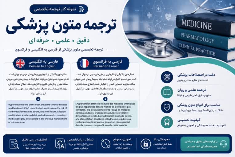 ترجمه تخصصی متون پزشکی چندزبانه