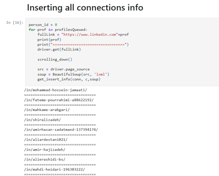 Linkedin Information Scraper for different pages
