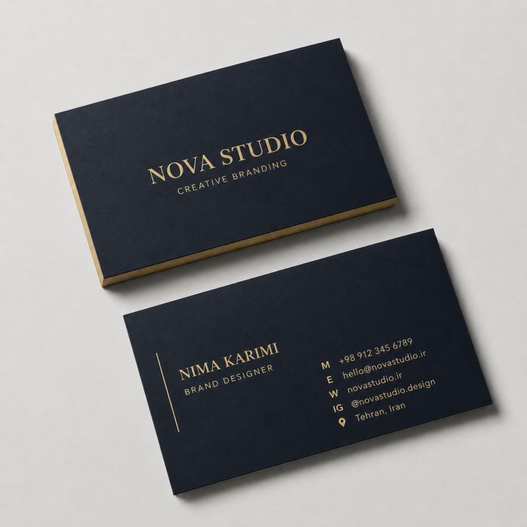 طراحی کارت ویزیت مینیمال – Nova Studio»