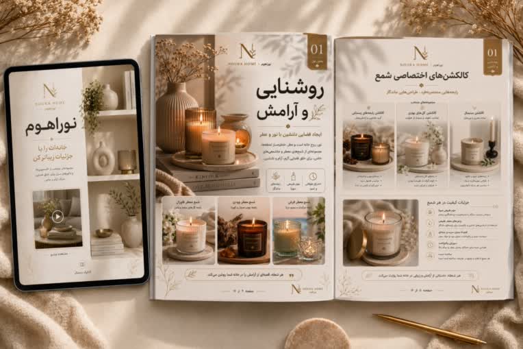 طراحی کاتالوگ لوکس فروشگاه نوراهوم