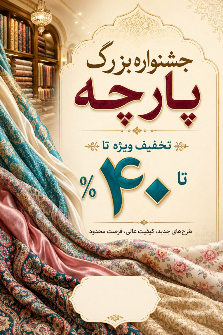 پوستر و بنر اختصاصی تخفیف پارچه