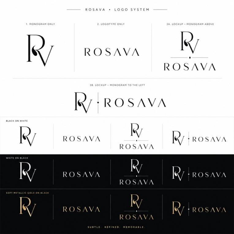 طراحی لوگو برای برند عطر Rosava