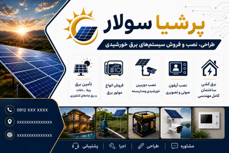 طراحی بنر ، نصب و فروش سیستم‌های برق خورشیدی