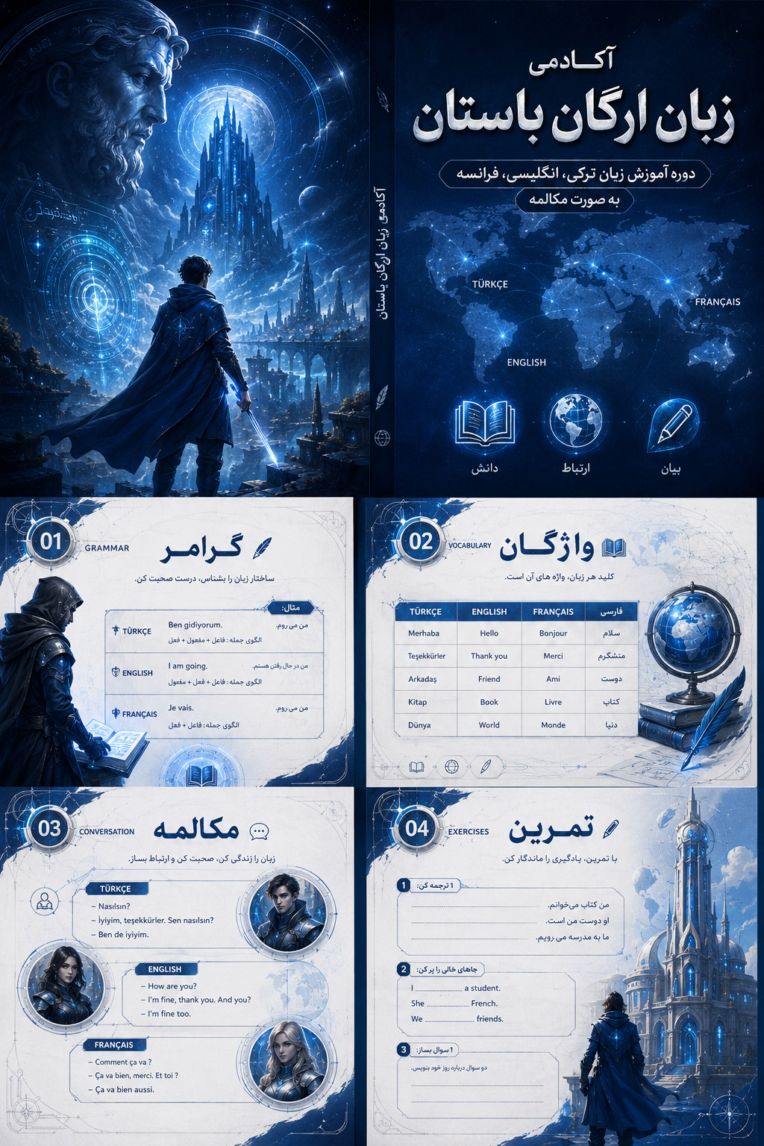 آموزش زبان، خارجه، با عنوان صفحات و طراحی تصویر و متن