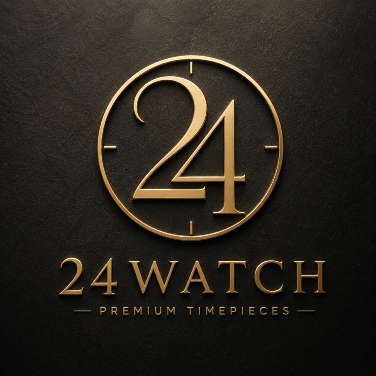 طراحی لوگوی لوکس و هویت بصری برای گالری ساعت «24watch»