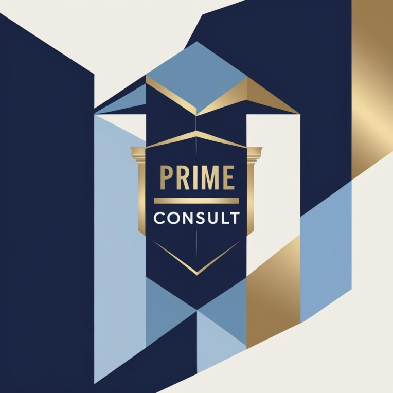 طراحی لوگو prime consult برای املاکی با Ai