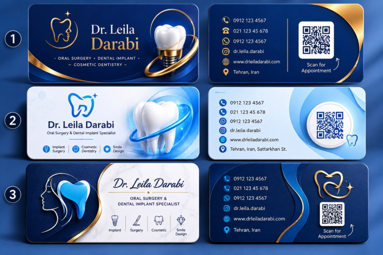 طراحی کارت ویزیت حرفه‌ای و مدرن با هویت بصری منسجم