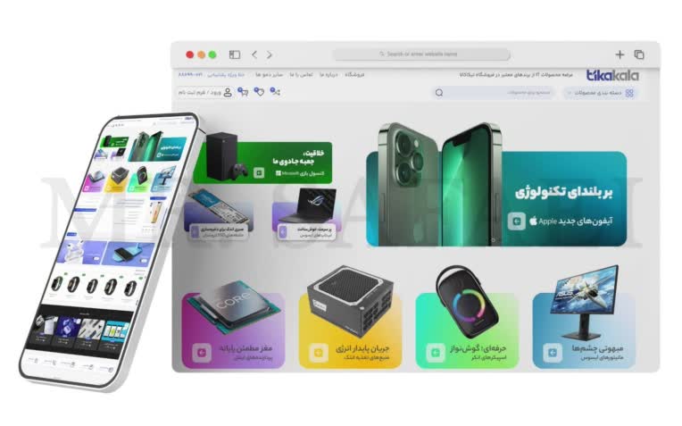طراحی سایت و پشتیبانی فروشگاه اینترنتی موبایل و لوازم جانبی