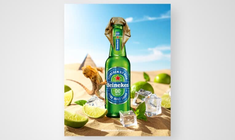 طراحی پوستر تبلیغاتی نوشیدنی Heineken