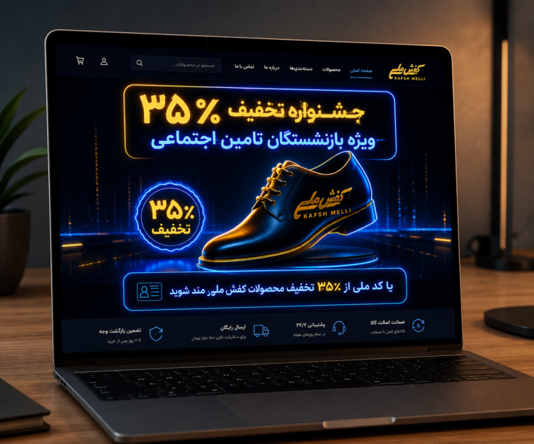طراحی کمپین تبلیغاتی و بنر دیجیتال - برند کفش ملی