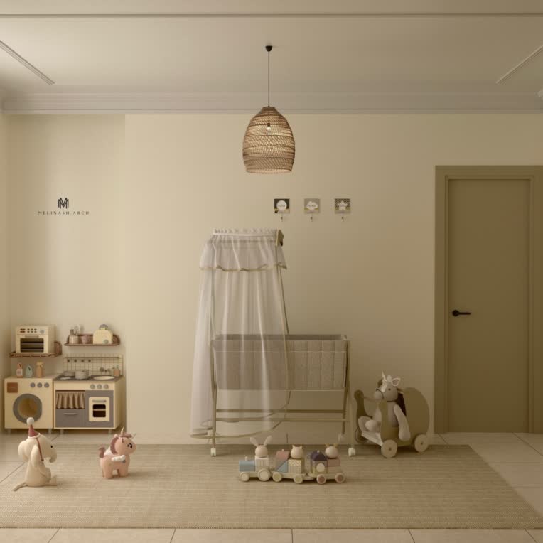پروژه طراحی اتاق کودک پالتِ پنبه‌ای؛ جایی برای بزرگ شدن