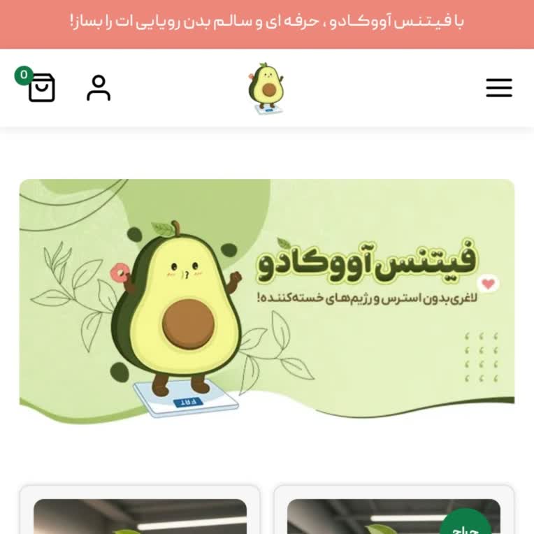 نمونه کار طراحی وب سایت آموزشگاهی، فیتنس آووکادو