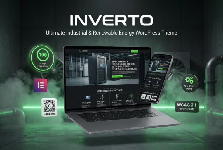 قالب وردپرسی Inverto داخل ThemeForest