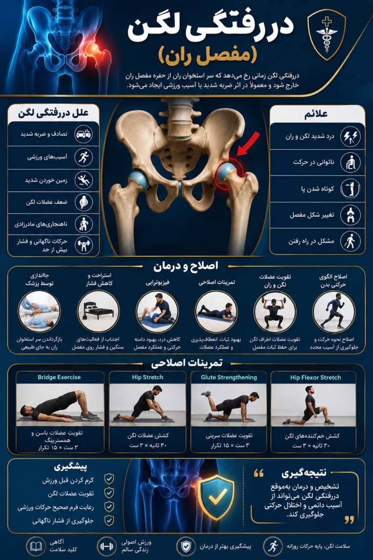 پوستر تحقیقاتی پزشکی در رفتگی لگن