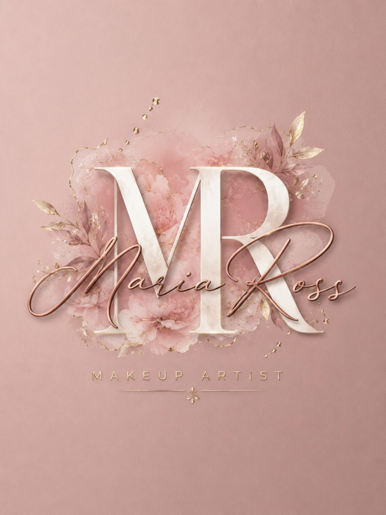 طراحی لوگوی لاکچری بیوتی و میکاپ آرتیست Maria Ross