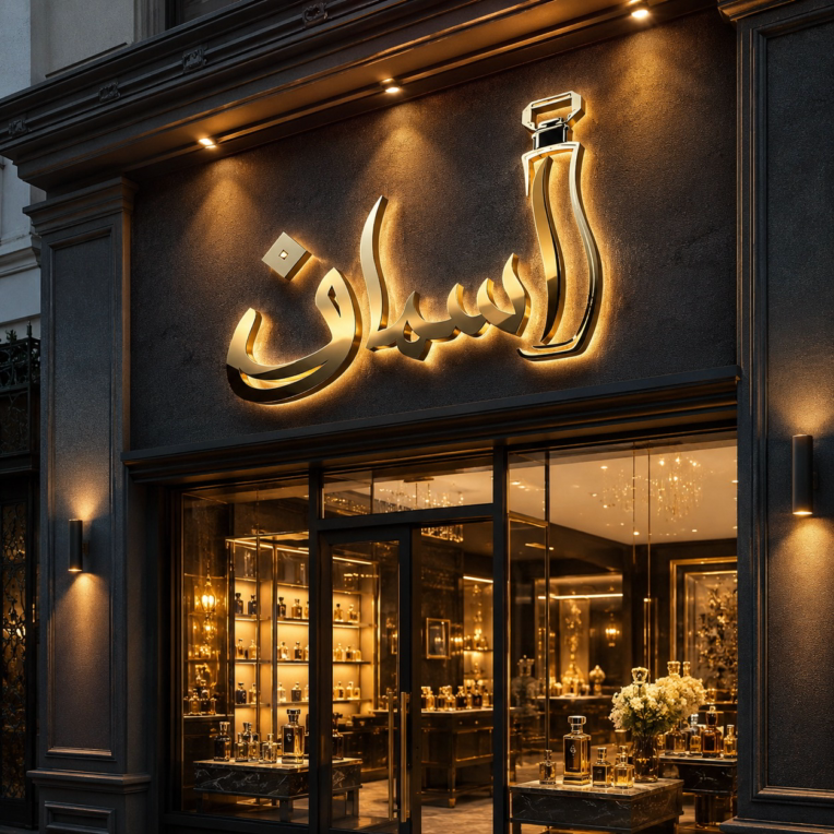 نمونه کار برای عطر فروشی به اسم اسمان