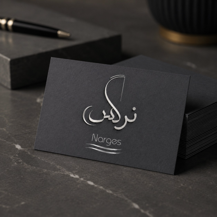 طراحی لوگو تایپ اسم نرگس برای نمونه