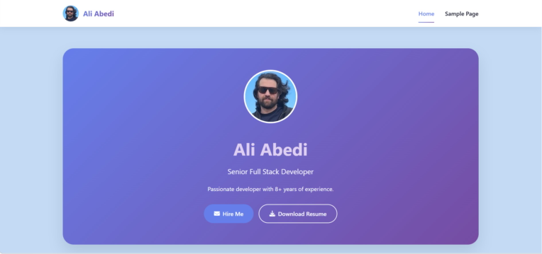 برنامه نویسی قالب وردپرس تک برگه ای برای رزومه