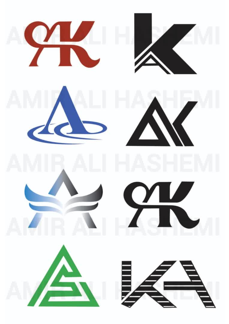 چندین نمونه ی دیگه از لوگو مونوگرام از حروف ( A _ A&K _ D )