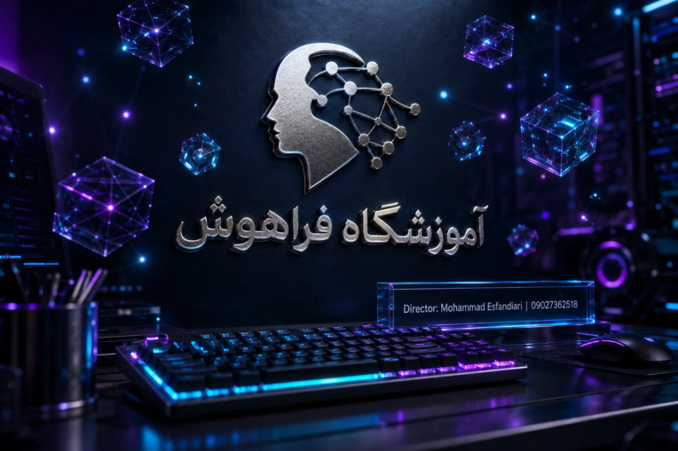 طرح موکاپ برای آموزشگاه کامپیوتر فراهوش
