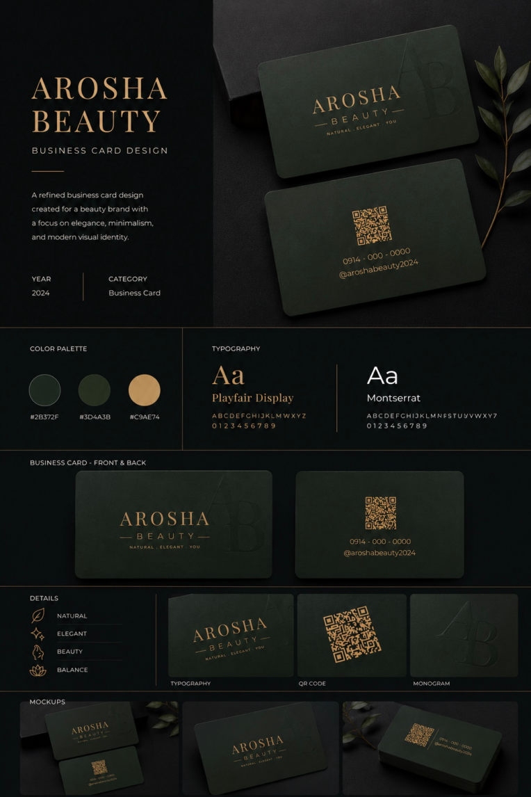 Arosha Beauty | Business card Design