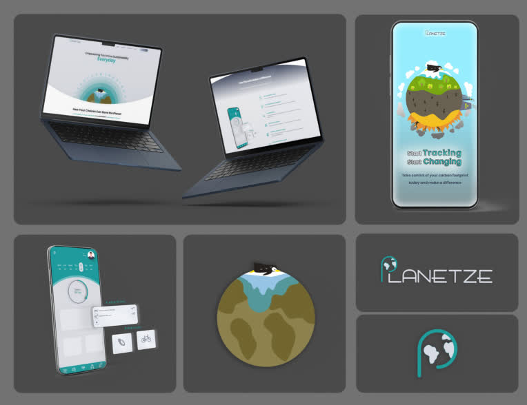 طراحی کامل هویت بصری برند  Planetze