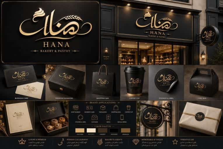 طراحی لوگو نان و شیرنی هانا (HANA)