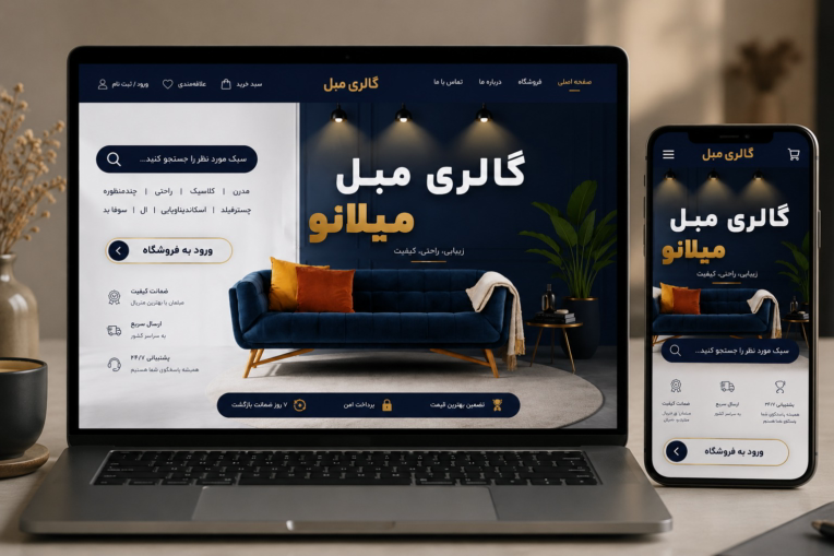 نمونه طراحی بنر سایت(گالری مبل)