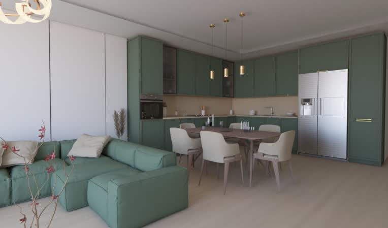 طراحی داخلی و مدلسازی کابینت نئوکلاسیک
