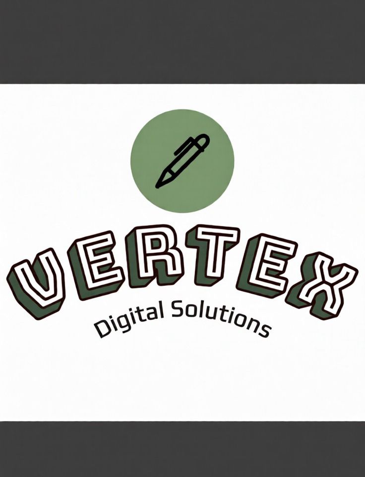 طراحی لوگوی Vertex با رویکرد مینیمال و مدرن
