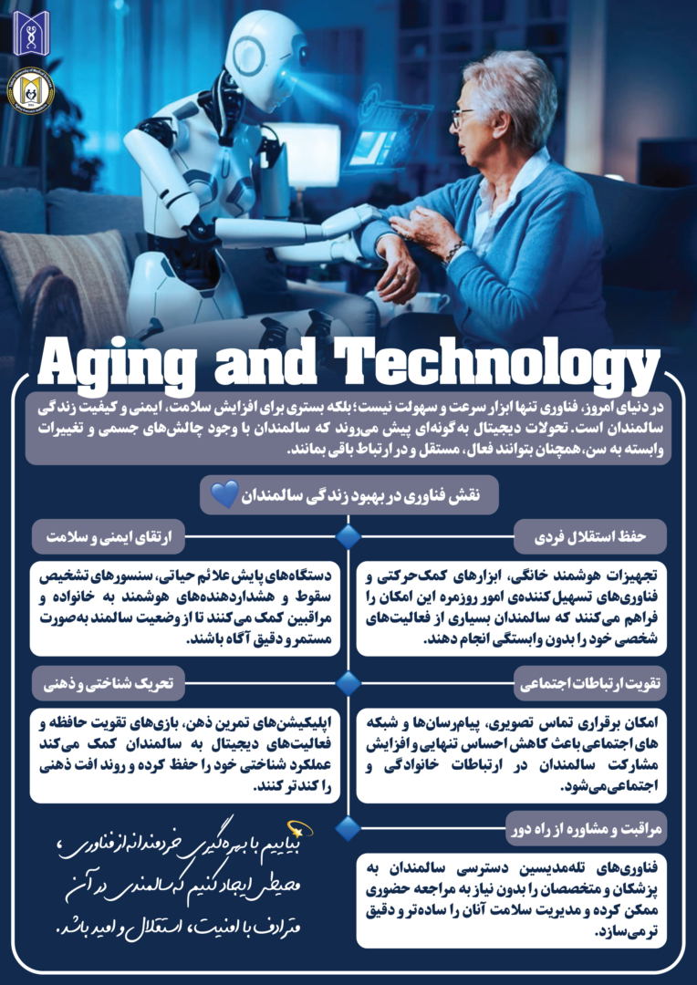 پوستر سالمندی و تکنولوژی پژوهشکده سالمندی