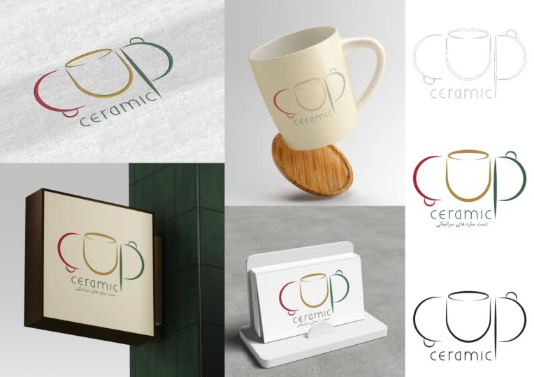 طراحی لوگو ترکیبی برای دست سازه های سرامیکی cup ceramic