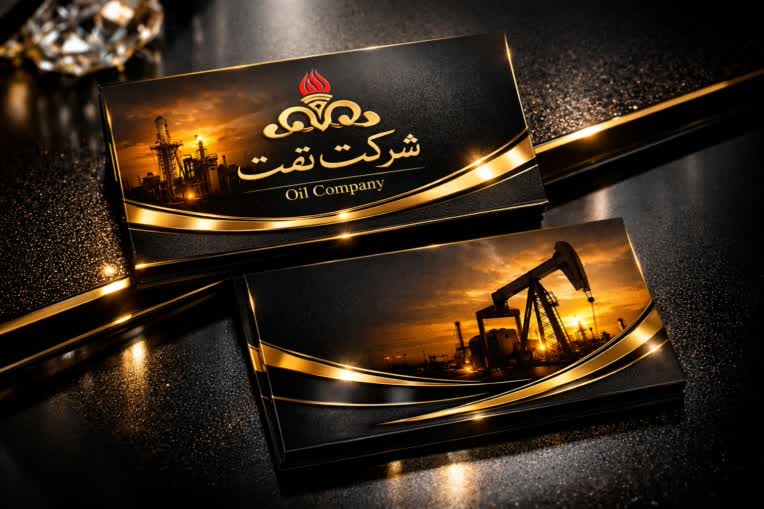 نمونه کار یک کارت ویزیت طراحی شده برای یک شرکت خیالی