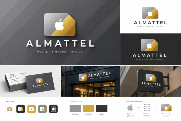 طراحی لوگو و هویت بصری برند ALMATTEL