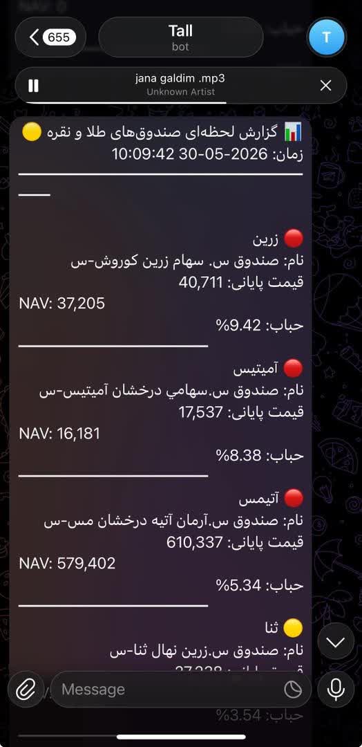 ساخت محاسبه nav صندوق های طلا و محاسبه حباب