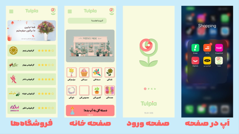 نمونه طراحی رابط و تجربه کاربری اپلیکیشن