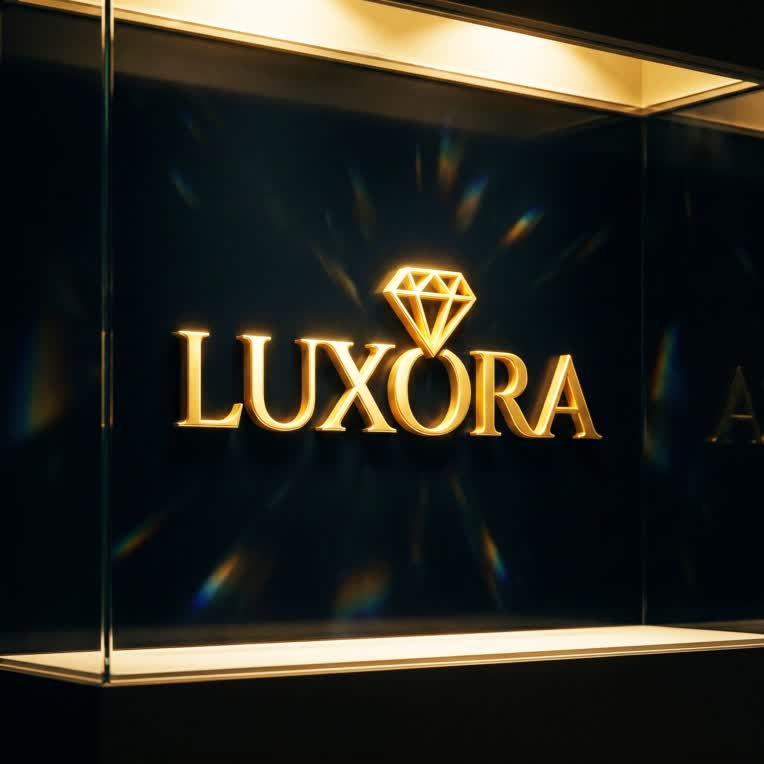 طراحی لوگوی لوکس طلافروشی LUXORA