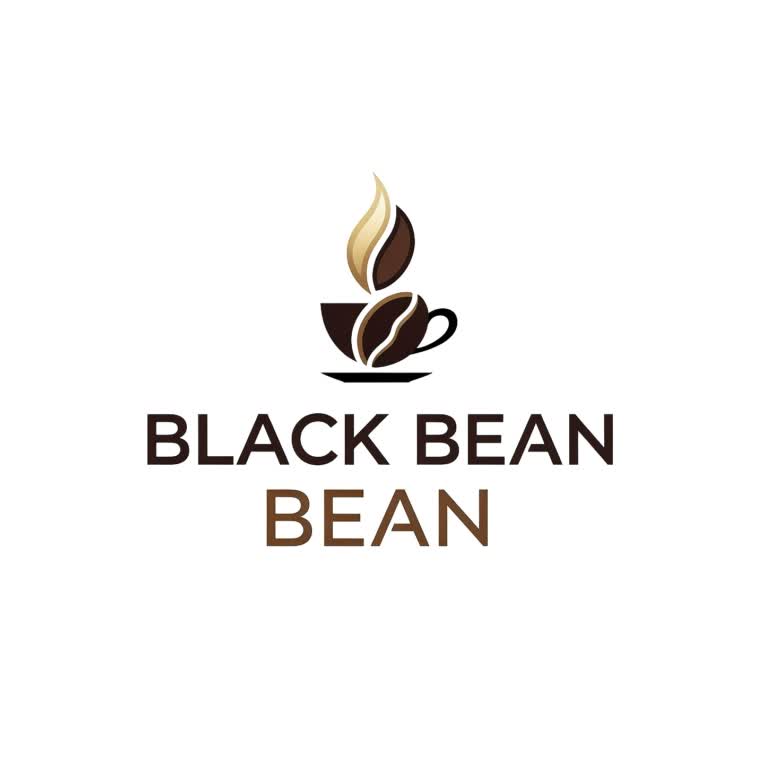 طراحی لوگوی مدرن و مینیمال کافی‌شاپ BLACK BEAN