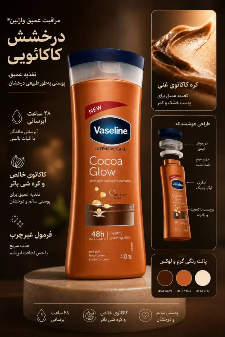طراحی پوستر محصول Vaseline مناسب استوری و پست