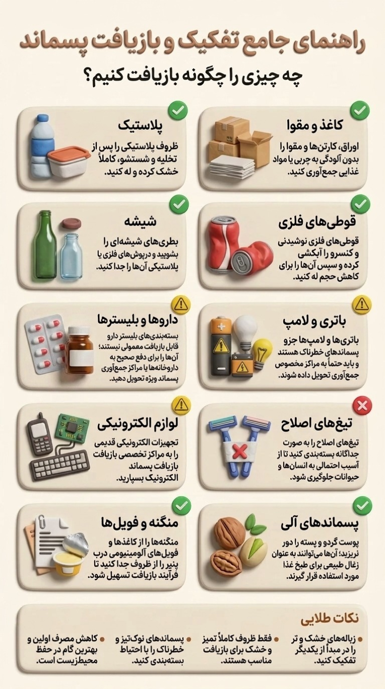 طراحی پوستر و اینفوگرافیک با موضوع بازیفات زباله با بافت خاص