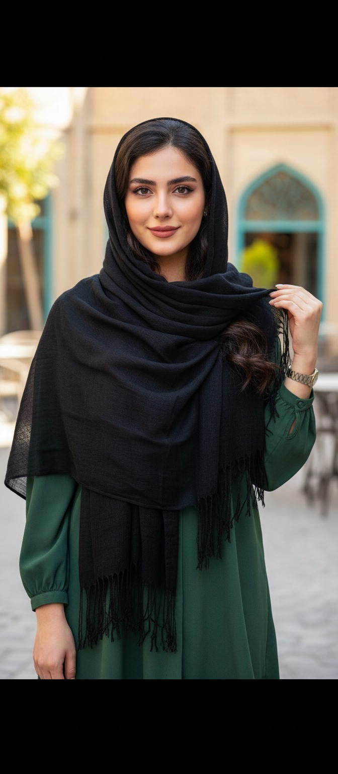 عکس ژورنالی برای تبلیغ شال و پوشاک زنانه