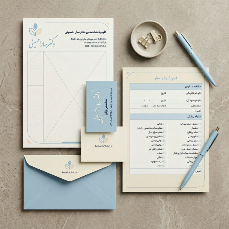 طراحی ست اوراقی پزشکی با رنگ بندی مورد نظر