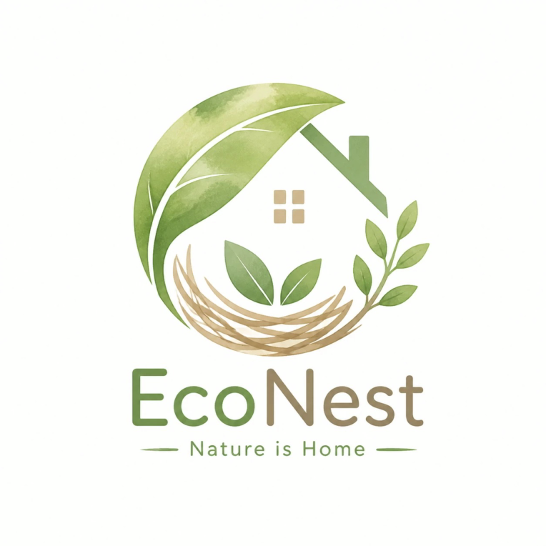 طراحی لوگو ترکیبی EcoNest (خانه و طبیعت)