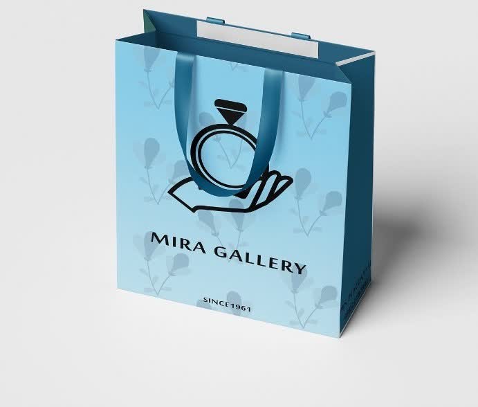طراحی جعبه و لوگو طلافروشی برند میرا شیراز